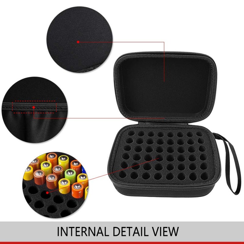 Comecase Hard Battery Organizer Storage Box Carrying Case Bag - Holds 48 Batteries AA [ Not Include Tester and Accessories ] - Image 4